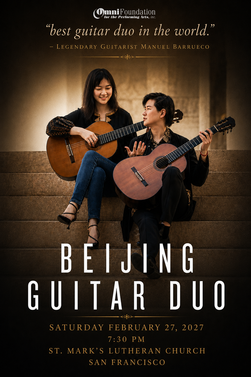 Beijing Guitar Duo concert poster for February 27, 2027